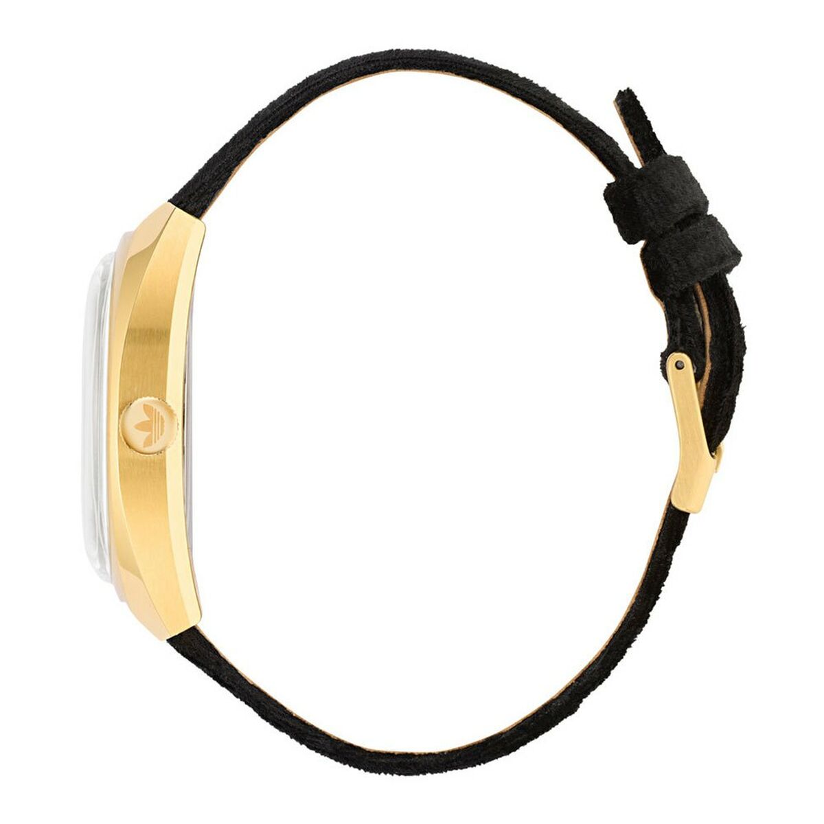 Elegant Gold Watch – Chic Design with Black Leather Strap | Adidas