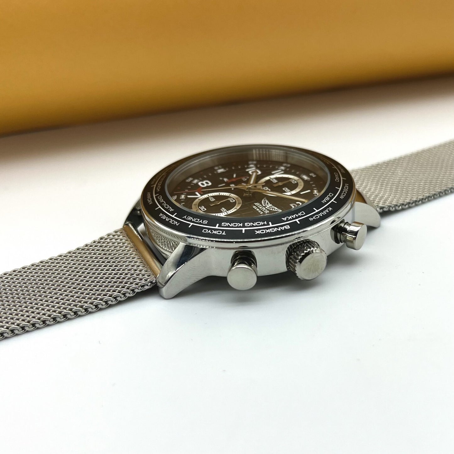 Chronograph Grey Watch – Sport Aviation Design with Stopwatch | Aviator