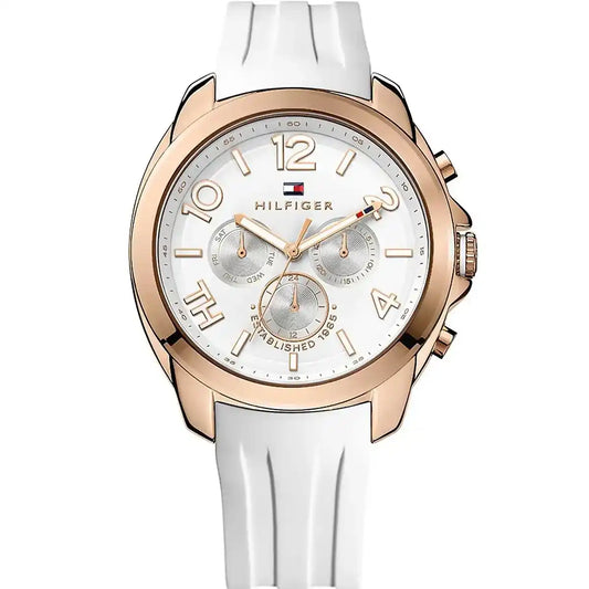 Elegant White Watch – Minimal Automatic Design with Leather Strap | Tommy Hilfiger