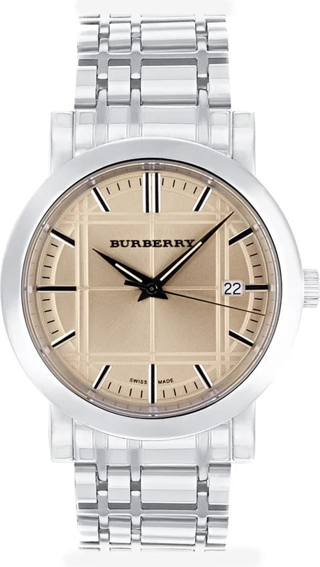 Elegant Grey Watch – Luxury Minimal Design with Steel Bracelet | Burberry