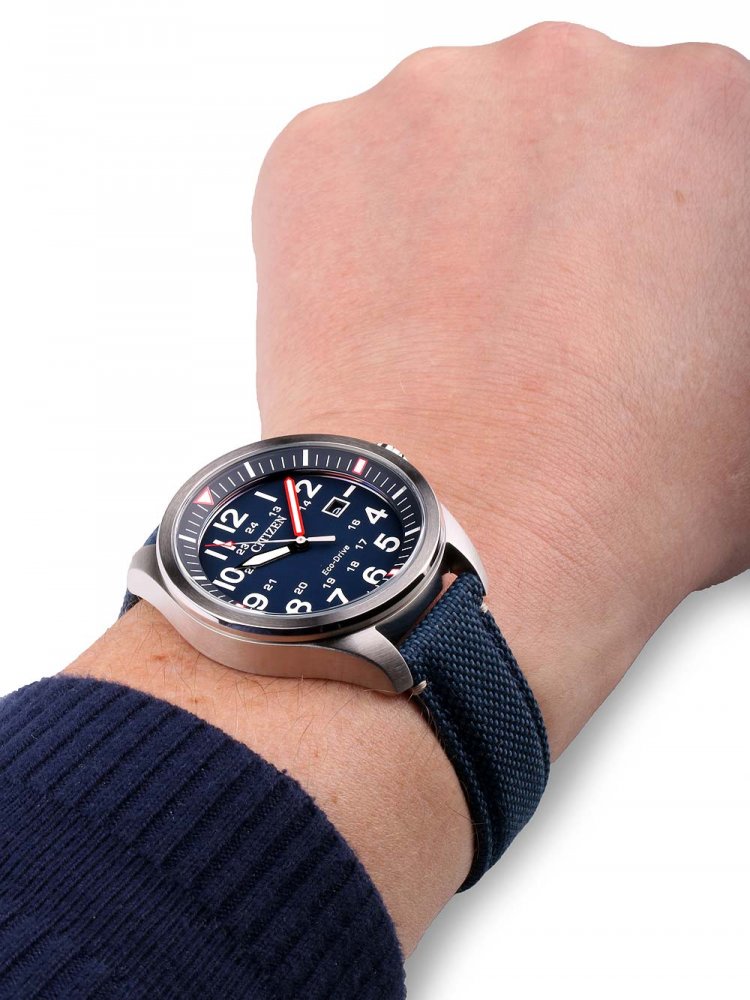 Sport Blue Watch – Solar Powered Design with Nylon Strap | Citizen AW5000-16L