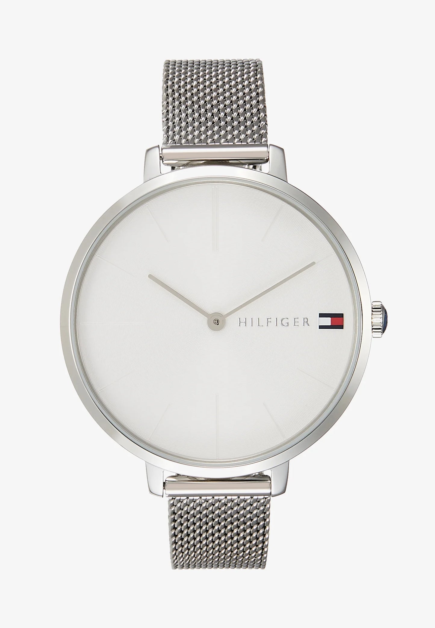 Elegant Silver Watch – Clean White Dial with Steel Bracelet | Tommy Hilfiger