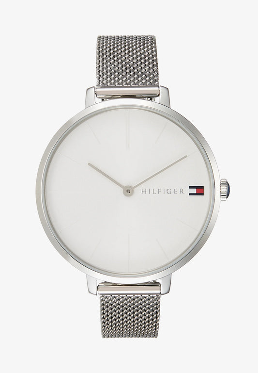 Elegant Silver Watch – Clean White Dial with Steel Bracelet | Tommy Hilfiger