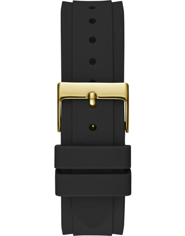Elegant Gold Watch – Chic Grey Dial with Silicone Strap | Guess