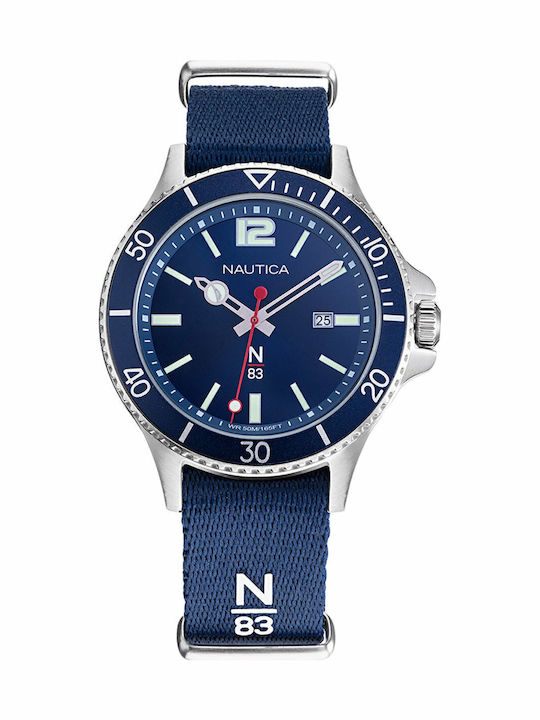 Sport Silver Watch – Multifunction Chronograph with Blue Dial | Nautica