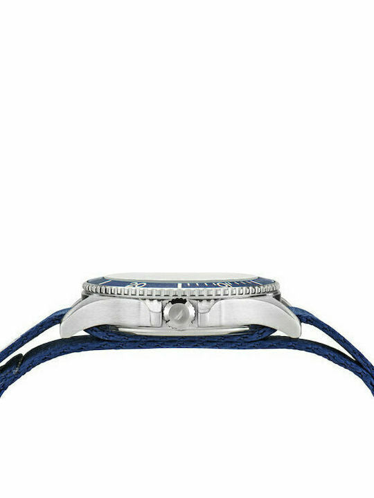 Sport Silver Watch – Multifunction Chronograph with Blue Dial | Nautica