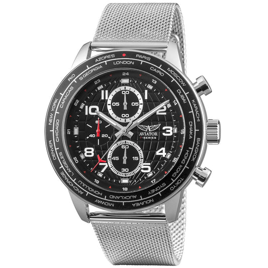 Chronograph Grey Watch – Sport Aviation Design with Stopwatch | Aviator