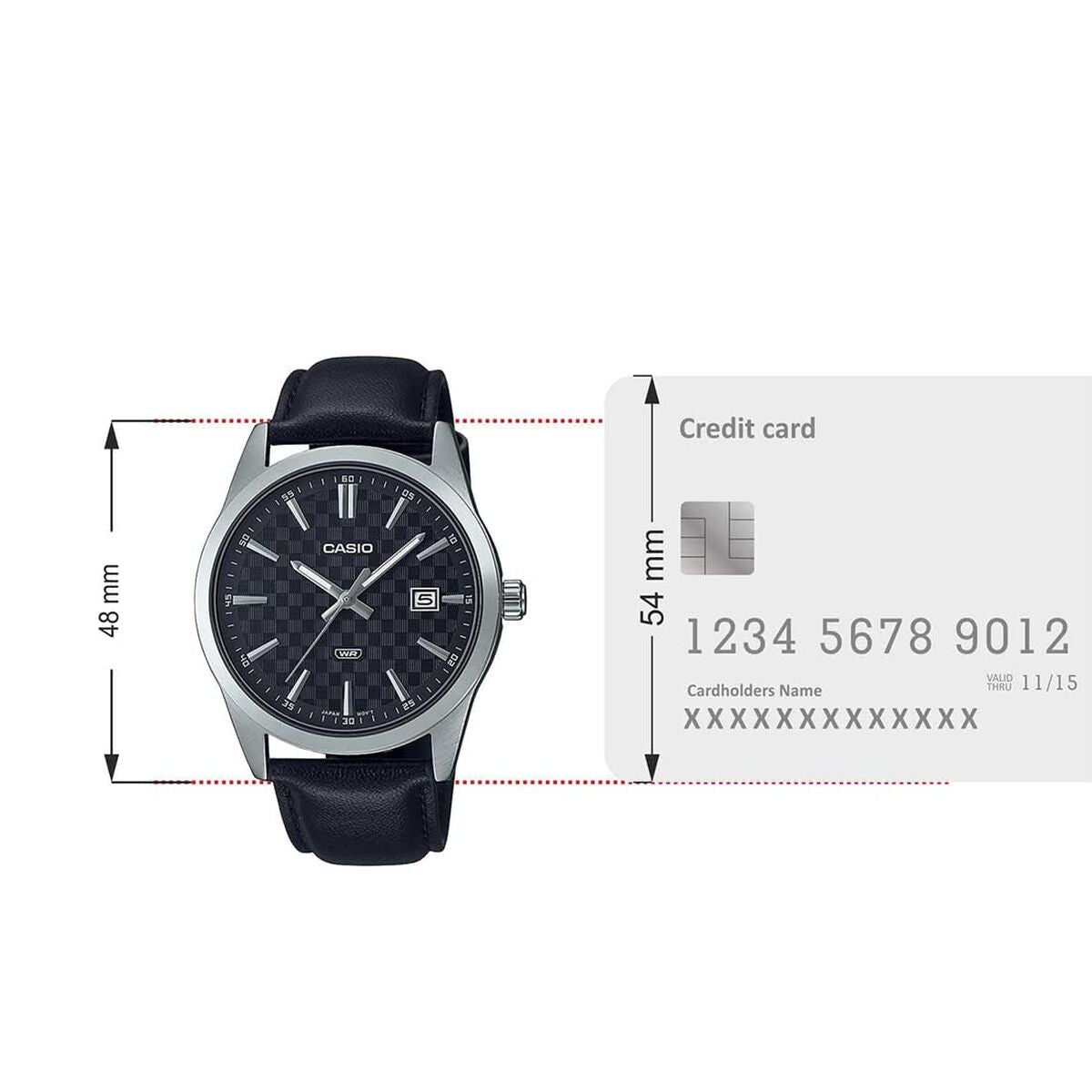 Classic Black Watch – Elegant Minimal Design with Date | Casio Enticer