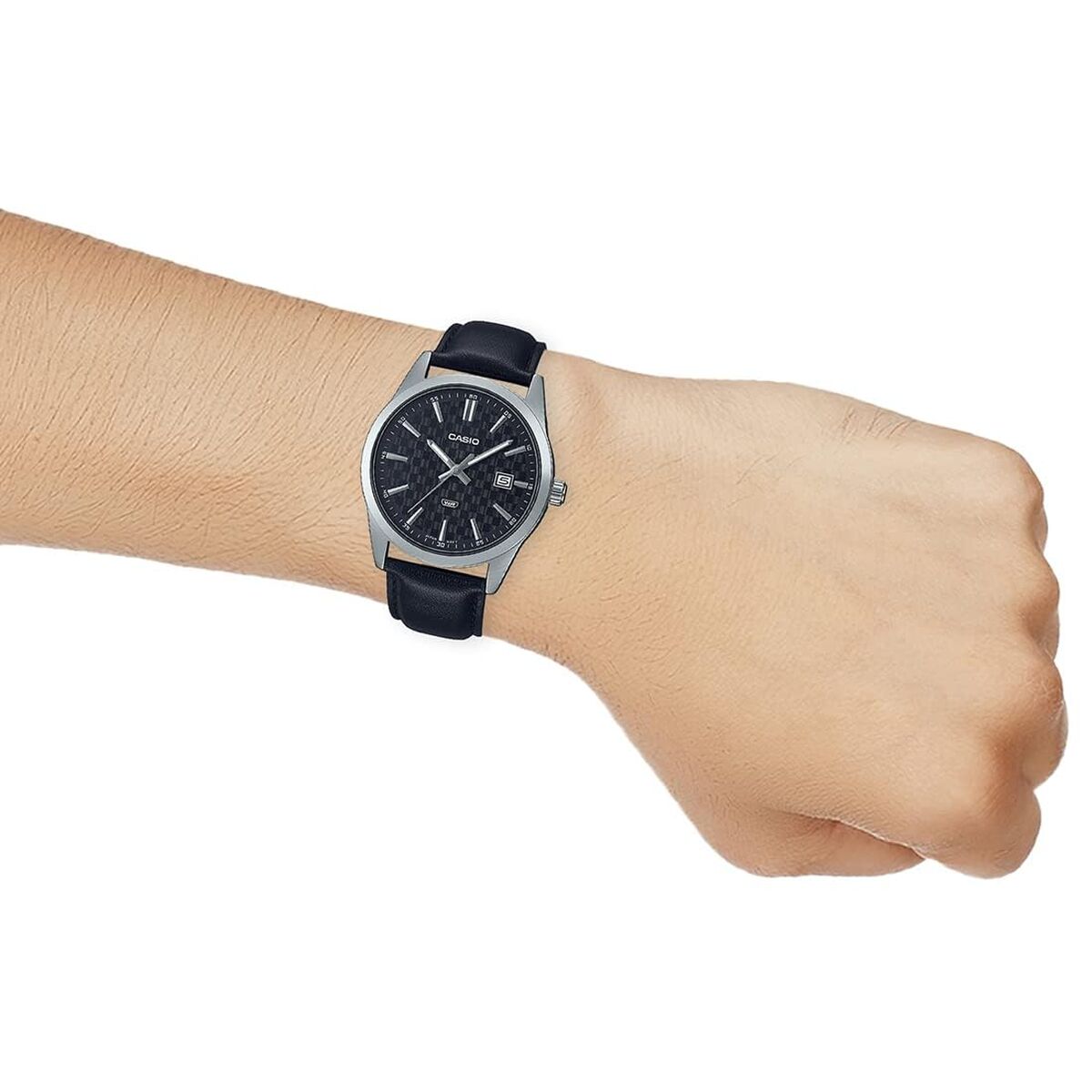 Classic Black Watch – Elegant Minimal Design with Date | Casio Enticer
