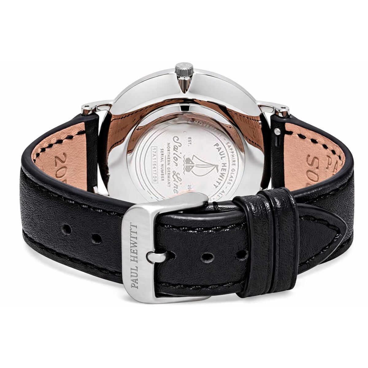 Paul Hewitt Classic Silver Minimal Watch – Black Leather Strap