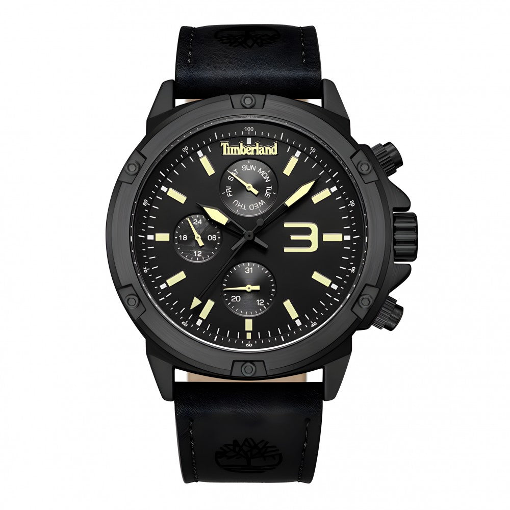 All Black Watch – Bold Masculine Design with Leather Strap | Timberland